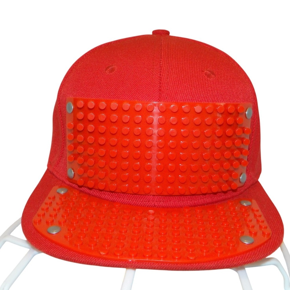 Elope Red Building Block Snapback Hat Customizable Brick Base‎ Plate Flat Brim